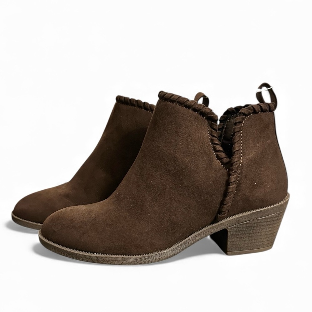 NEW! Rock & Candy Kynley Ankle Booties Women’s Fashion Heeled Boots Brown 6 M